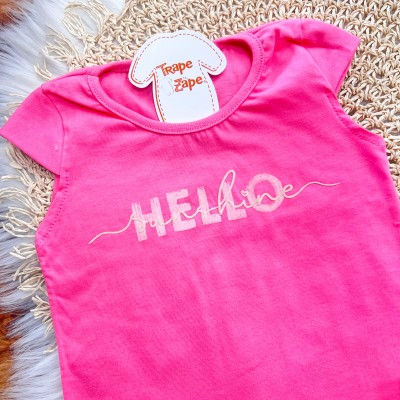 Conj. Regata Hello Sunshine e Short Saia - Pink e Areia